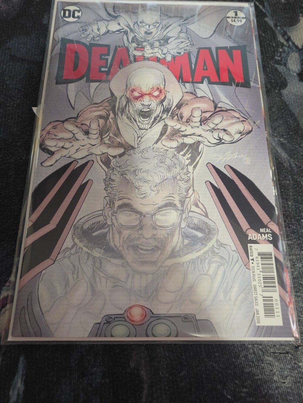 DC Deadman Glow In Dark Comic Cover - Gray, Red